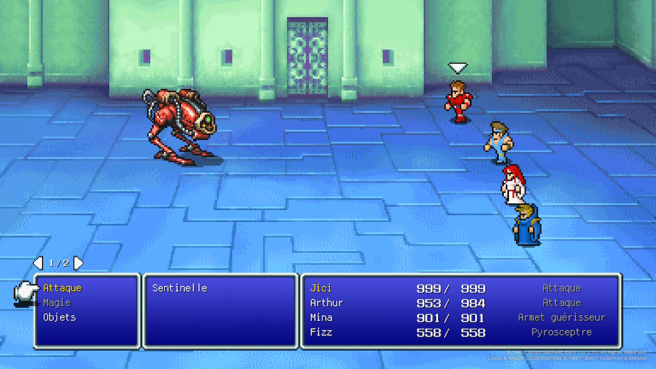 Sentinelle, outre les boss, c'est le monstre le plus puissant de Final Fantasy 1 Pixel Remaster Scene de combat JRPG